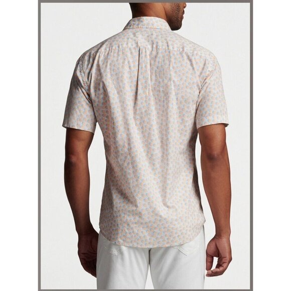 New Peter Millar MED Throwing Shade SS Button Front Sport Shirt Umbrella Print - Picture 3 of 4